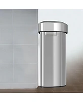 iTouchless Stainless Steel Semi-Round Open Top Trash Can