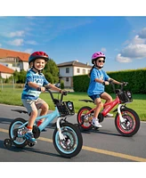 Kids Bike Adjustable with Storage Basket and Double Brake for 3-4 Years Old