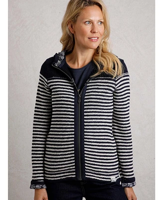 Weird Fish Women's Bianca Full Zip Stripe Macaroni Hoodie