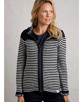 Weird Fish Women's Bianca Full Zip Stripe Macaroni Hoodie