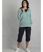 Weird Fish Women's Alisa 1/4 Zip Snow Marl Fleece Hoodie