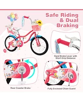 Girls Bike for 4-7 Years Old Kids Bike with Doll Seat and Training Wheels
