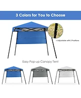 Gymax 7x7 Ft Slant Leg Pop-up Canopy Tent Shelter Adjustable Portable Carry Bag