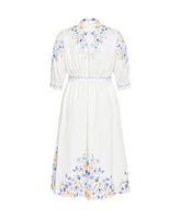 City Chic Plus Annabelle Button Down Floral Midi Dress