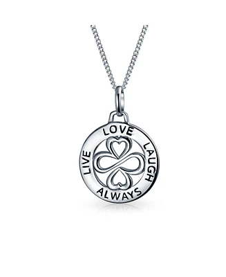 Bling Jewelry Ayllu Amulet Heart Infinity Clover Pendant Necklace for Love and Luck Silver