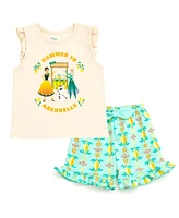 Frozen Toddler Girls Disney Princess Moana Belle Minnie Mouse Nightmare Before Christmas Tank Top and French Terry Shorts to