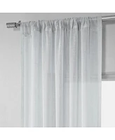 Half Price Drapes Aspen White Textured Faux Linen Sheer Curtain
