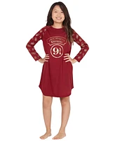 Harry Potter Girls Platform 9 3/4 Hogwarts Express Kids' Raglan Long-Sleeve Nightgown