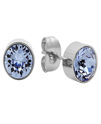 Steeltime Women's 18Kt White Gold-Plated Stainless-Steel Stud Earrings