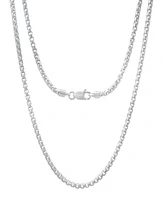 Steeltime Unisex Sterling Silver Box Link Chain Necklace