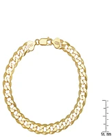Steeltime Unisex Silver Diamond Cut Curb Link Bracelet
