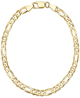 Steeltime Men's 14K Gold Plated Sterling Silver Figaro Link Chain Bracelet