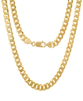 Steeltime Unisex 14K Gold Plated Cuban Superflat Link Necklace