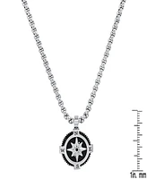 Steeltime Men's Stainless Steel Compass Pendant Necklace