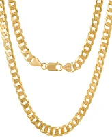 Steeltime Unisex 14K Gold Plated Cuban Superflat Link Necklace