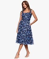 Xscape Women's Printed Square-Neck Sleeveless Dress