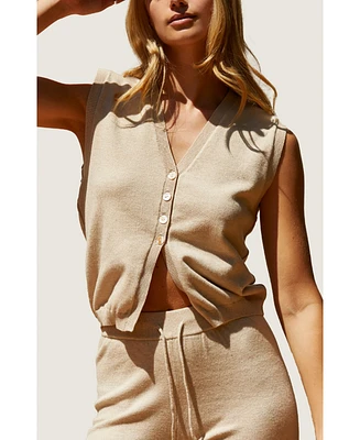Crescent Women's Sabrina Sweater Knit Vest Top