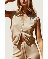 Crescent Women's Sabrina Sweater Knit Vest Top