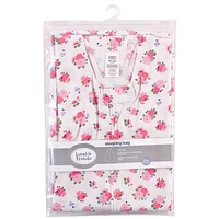 Luvable Friends Baby Girls Sleeveless Jersey Cotton Sleeping Bag, Sack, Blanket, Jersey Floral Jersey, 0-6 Months