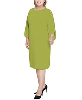 Ny Collection Plus 3/4 Sleeve Dress