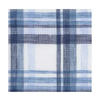 Scott Barber Men's European Linen Navy Plaid