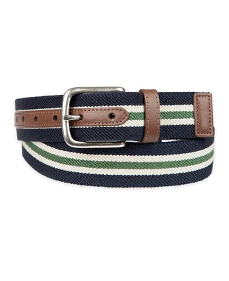 Club Room Men's Striped Fabric Stretch Casual Belt