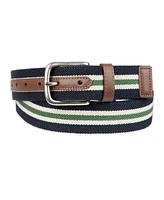 Club Room Men's Striped Fabric Stretch Casual Belt