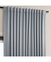Half Price Drapes Heather Grey Extra Wide Textured Faux Linen Room Darkening Curtain