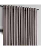 Half Price Drapes Mink Extra Wide Textured Faux Linen Room Darkening Curtain