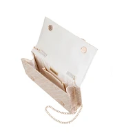 Nina Large Crystal Flower Slim Clutch Bag
