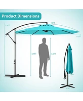 Slickblue Offset Cantilever Umbrella with 8 Ribs and Cross Base for Patio Shade