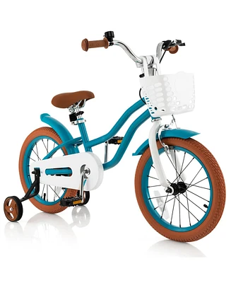 16 Inch Kids Bike Kids Bicycle with Adjustable Seat and Removable Basket