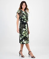 Connected Women's Chiffon-Bodice A-Line Dress