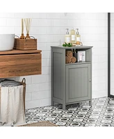 Bathroom Freestanding Adjustable Shelf Floor Storage Cabinet