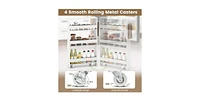Rolling Kitchen Slim Storage Cart Mobile Shelving Organizer with Handle