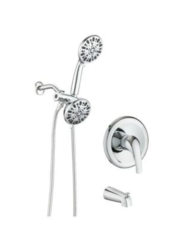Rainsken Shower System With Tub Spout Rain Shower Tub Set High Pressure Dual 2 In 1 Shower Combo Faucet With Valve