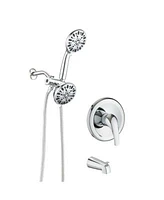 Rainsken Shower System With Tub Spout Rain Shower Tub Set High Pressure Dual 2 In 1 Shower Combo Faucet With Valve