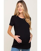 Pinkblush Maternity Black Basic Crew Neck Tee