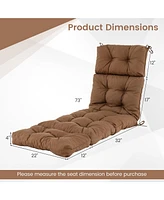 Outdoor Lounge Chaise Cushion with String Ties for Garden Poolside