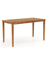 Rectangular Outdoor Dining Table Acacia Wood for 4-6 People