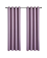 Kate Aurora 100% Hotel Thermal Blackout Lavender Grommet Top Curtain Panels - 50 in. W x in. L