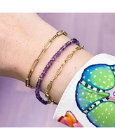 The Lovery Amethyst Bead Bracelet 14k Gold