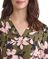Jones New York Women's Floral-Print 3/4-Sleeve Top