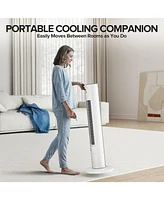 Cowsar Tower Fan for Bedroom, 85°Oscillating Fan for Indoors, 23ft/s Velocity 28dB Quiet Floor Fan with 3 Speed, 4 Modes, 12H Timer, Remote, Blad