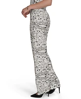 Halston Women's Printed High-Rise Wide-Leg Pants