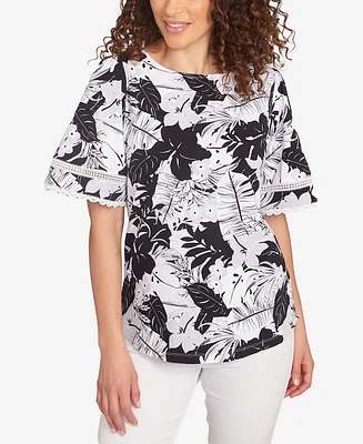 Ruby Rd. Petite Tropical Layered Print T Shirt