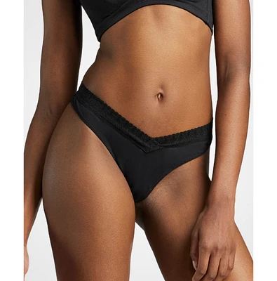 Siella Women's Organic Cotton Lace Thong