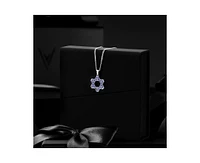 Vincero Men's Star of David Pendant with Blue Spinel Sterling Silver