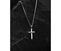 Vincero Men's Silver Cross Pendant Necklace in Stainless Steel, 22"