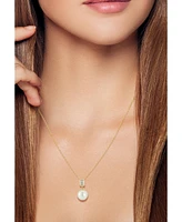 Rachel Zoe Sterling Silver Pearl and Cz Necklace